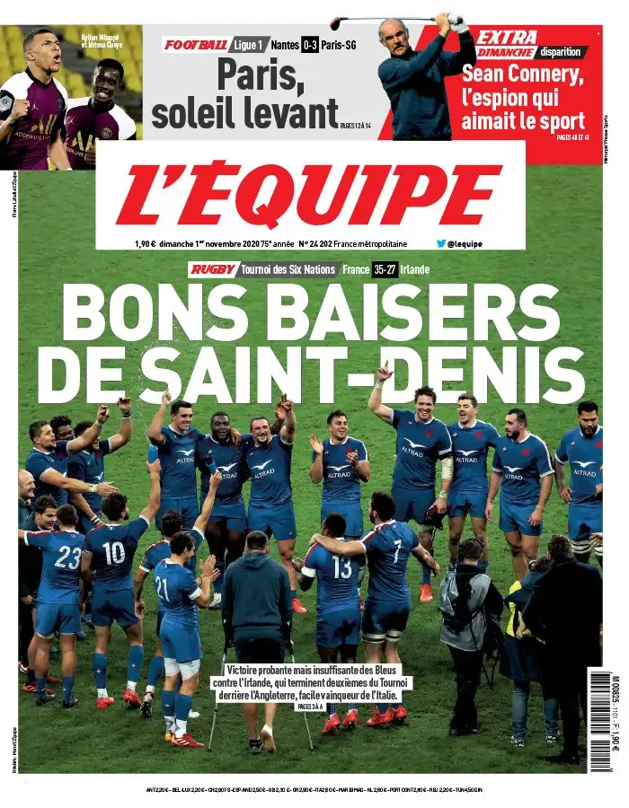 L'equipe du 01 Novembre 2020