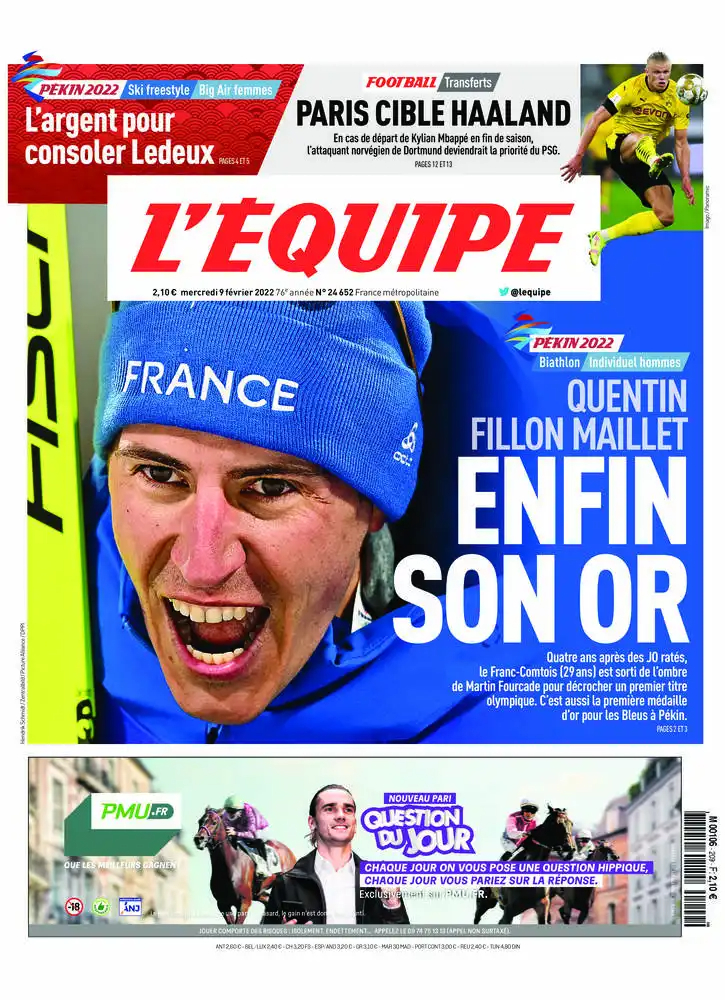 L'equipe du 09 Fevrier 2022