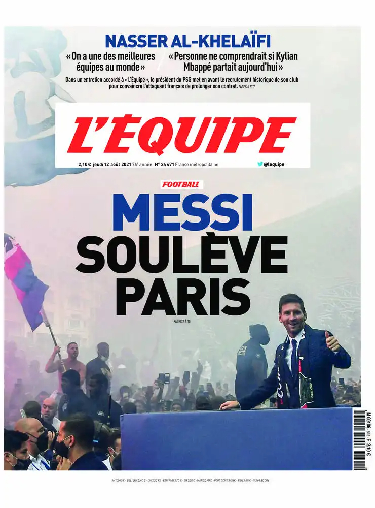 L'equipe du 12 Aout 2021