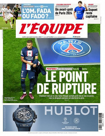 L'equipe du 12 Octobre 2022