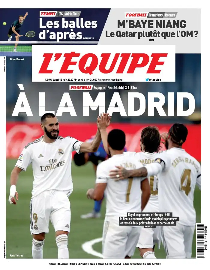 L'equipe du 15 Juin 2020