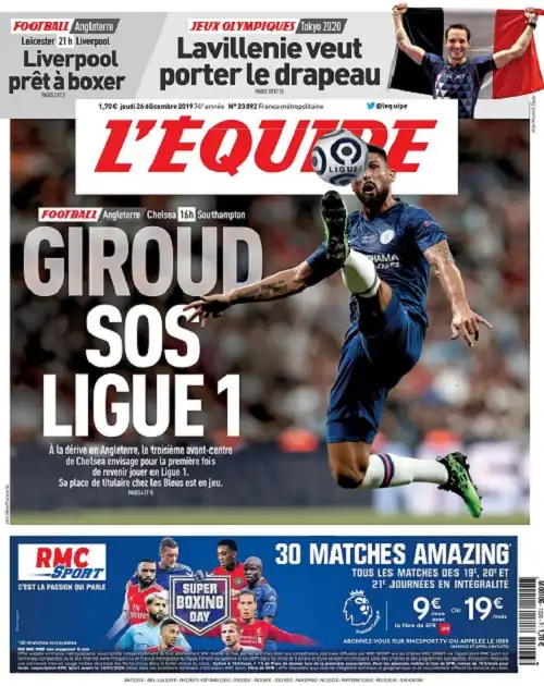 L'equipe du 26 Decembre 2019