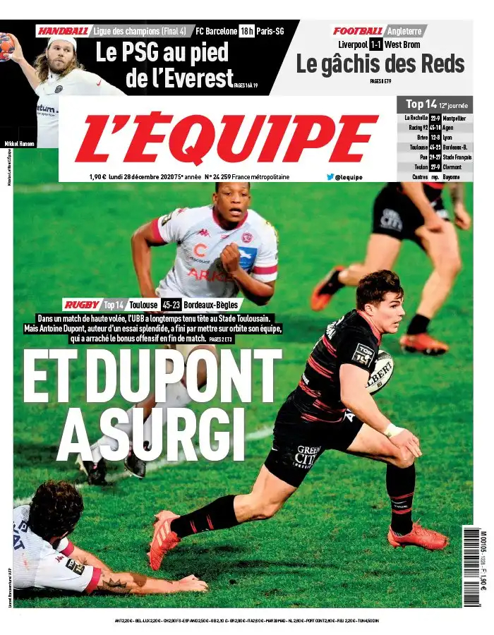 L'equipe du 28 Decembre 2020