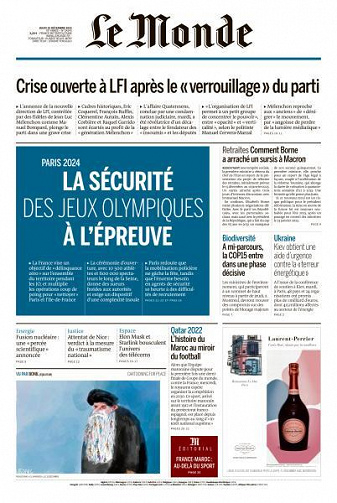 Le Monde du 15 Décembre 2022