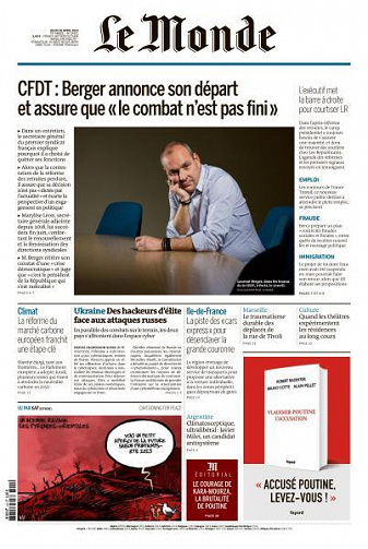 Le Monde du 20 Avril 2023