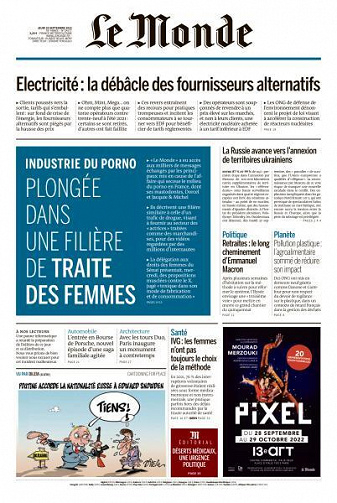 Le Monde du 29 Septembre 2022