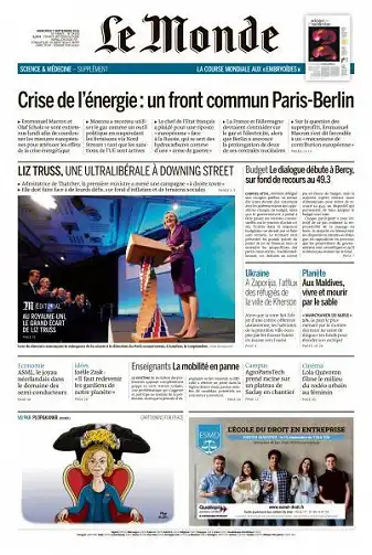 Le Monde du 7 Septembre 2022